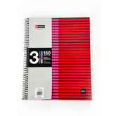 Spiral 3 Subj Notebook A4 Miquel Ruis 150sht Hor.Screen Red (ML2174) - Al Masam Stationery LLC
